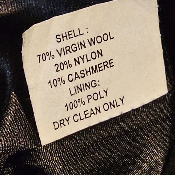 Kristen Blake Wool Cashmere Large Button Black Big Pocket Coat, Sz L - Picture 13 of 13